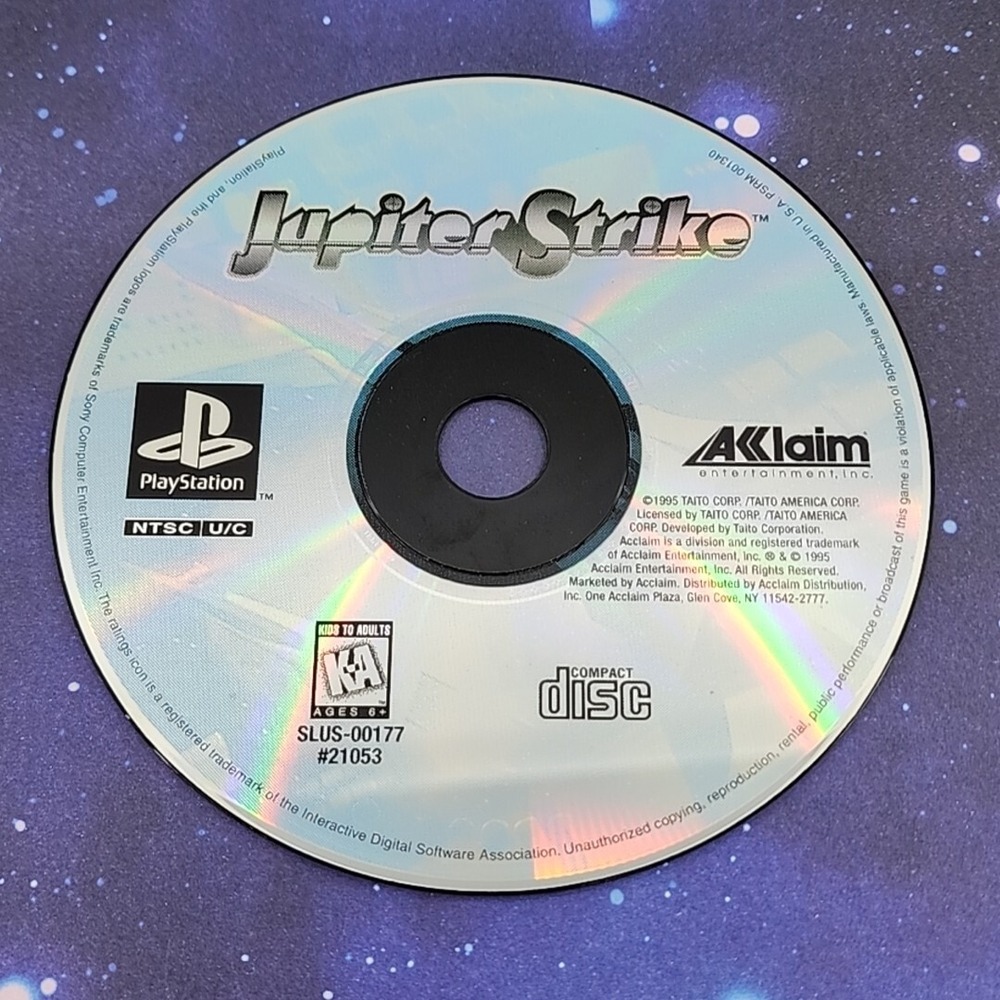 Jupiter Strike (Sony Playstation 1, 1995) PS1 Disc Only Video Game - Tested
